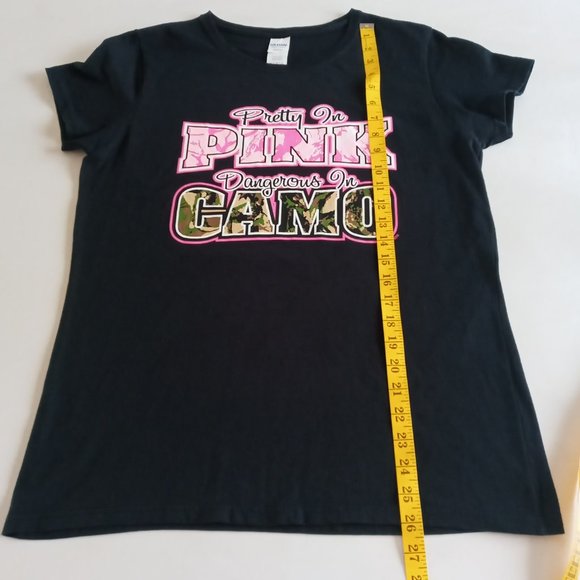 Pretty in Pink Dangerous in Camo black Tee - Picture 4 of 7